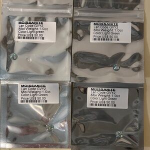 Moissanite Light Green Gemstone 1.0ct each (4 piece) bundle